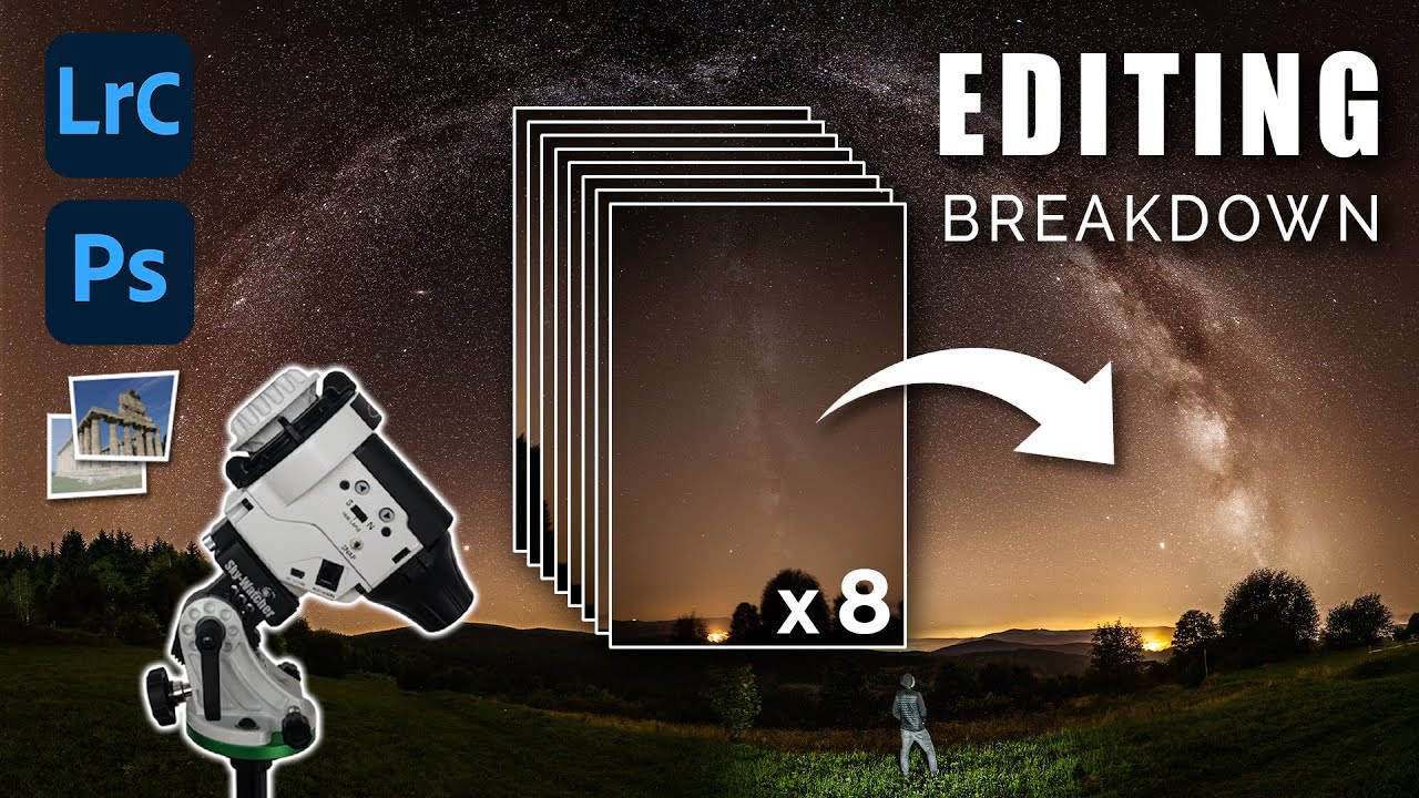 Milky Way panoramas on a star tracker - FULL EDITING BREAKDOWN - Milky Way editing in Photoshop