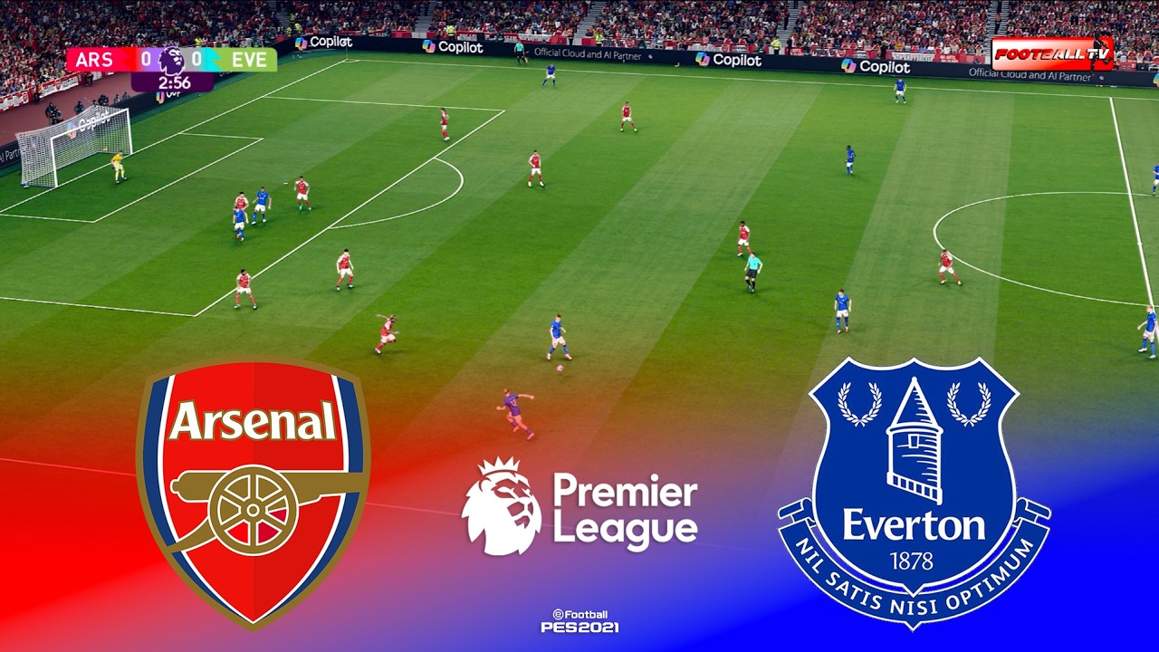 🔴ARSENAL vs EVERTON - Premier League 2026 | Pes 21 Gameplay Simulation