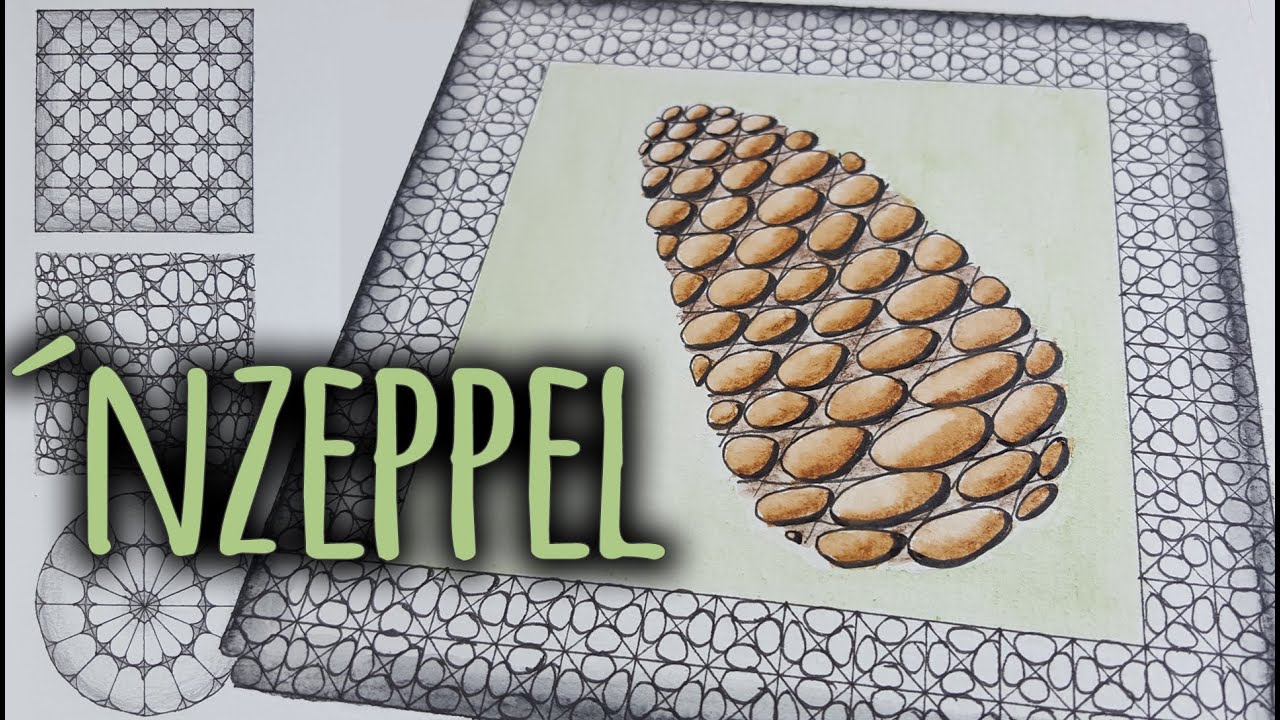 Zentangle® Pattern ´NZEPPEL | 4 Versions [incl. Watercolor Speed Drawing]