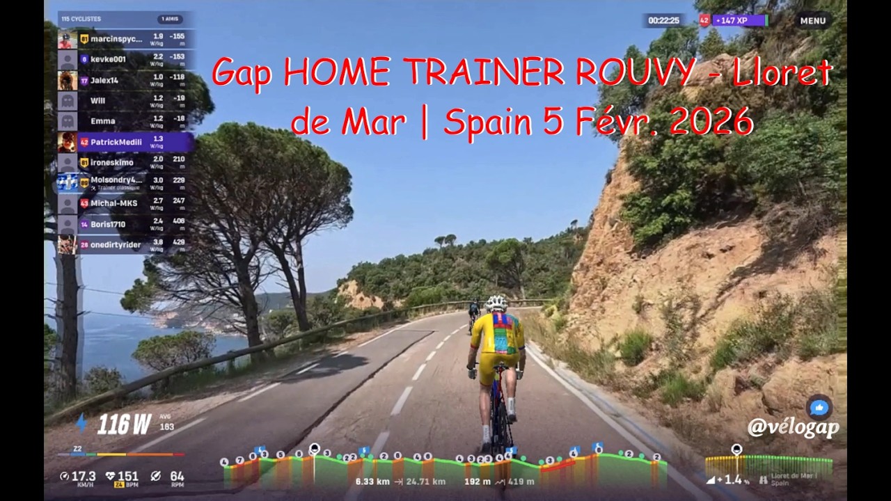 Gap HOME TRAINER ROUVY - Lloret de Mar | Spain 5 Févr. 2026 #velogaprelive #gap #hometrainer