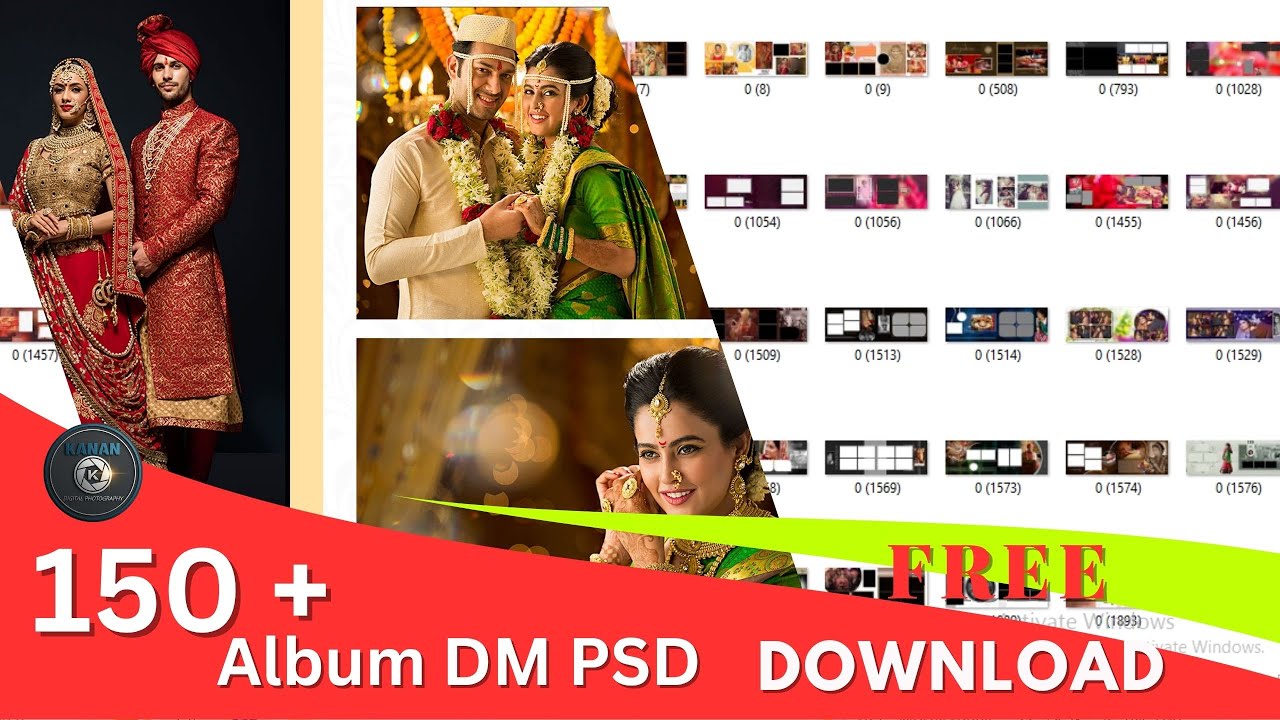 150+ wedding album psd free download 12x36 zip ! #kanandigital #photoshop #album