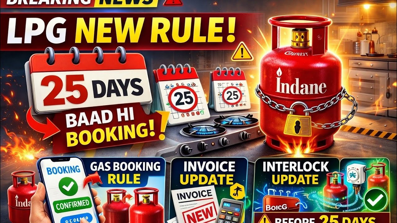 📢 Indane Gas Booking New Rule | 25 Days Waiting | Invoice + Interlock System Update