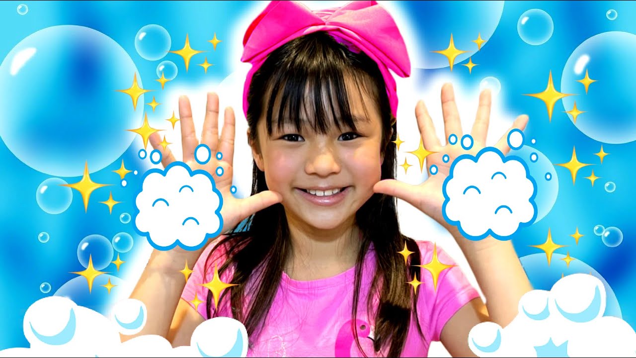 めいちゃんと手洗いマナー！　おやつを食べる前にはしっかりと手を洗おうね！良い生活習慣