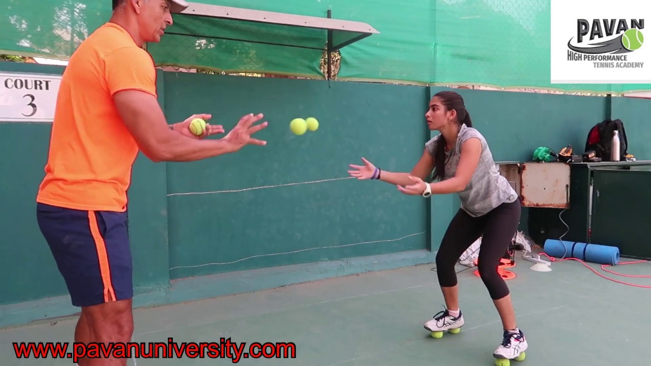 Balance, hand and eye coordination tennis workout