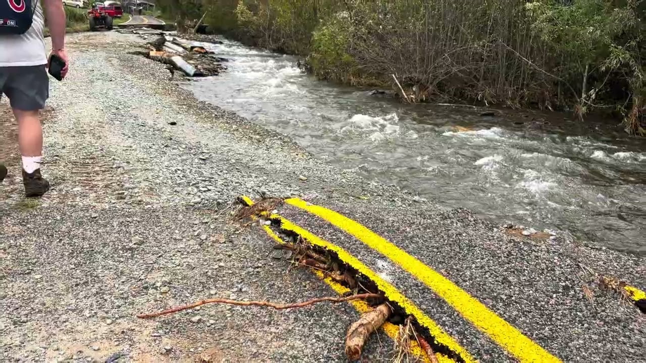 Aftermath of Hurricane Helene in Meat Camp (Boone), NC Watauga County Flooding