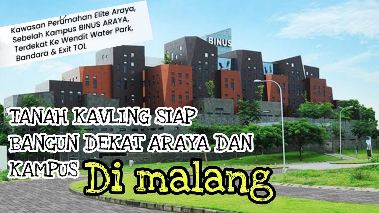 TANAH DI JUAL MALANG. Tanah kavling siap bangun KAWASAN ELIT ARAYA & KAMPUS  ‼️(1/2)|Andika Galeri