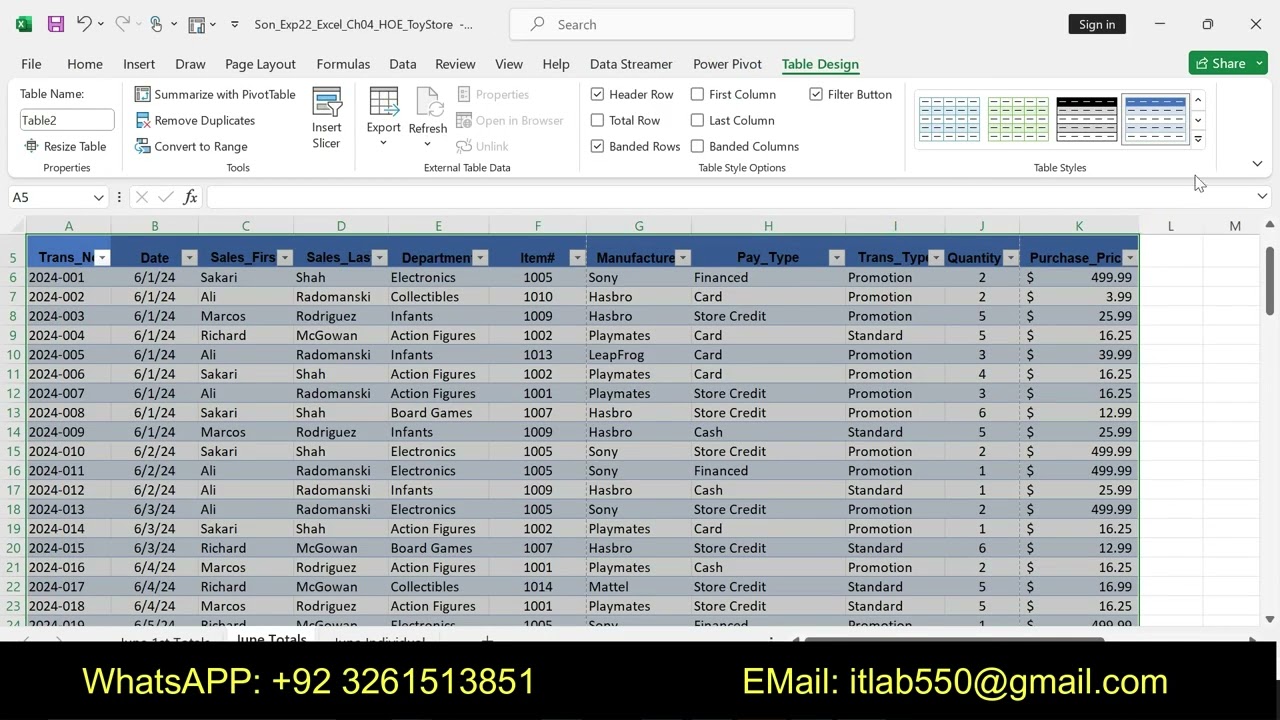 Exp22_Excel_Ch04_HOE - Toy Store 1.1 | Excel Chapter 4 Hands-On Exercise -Toy Store_Mylab_Excel_Ch04