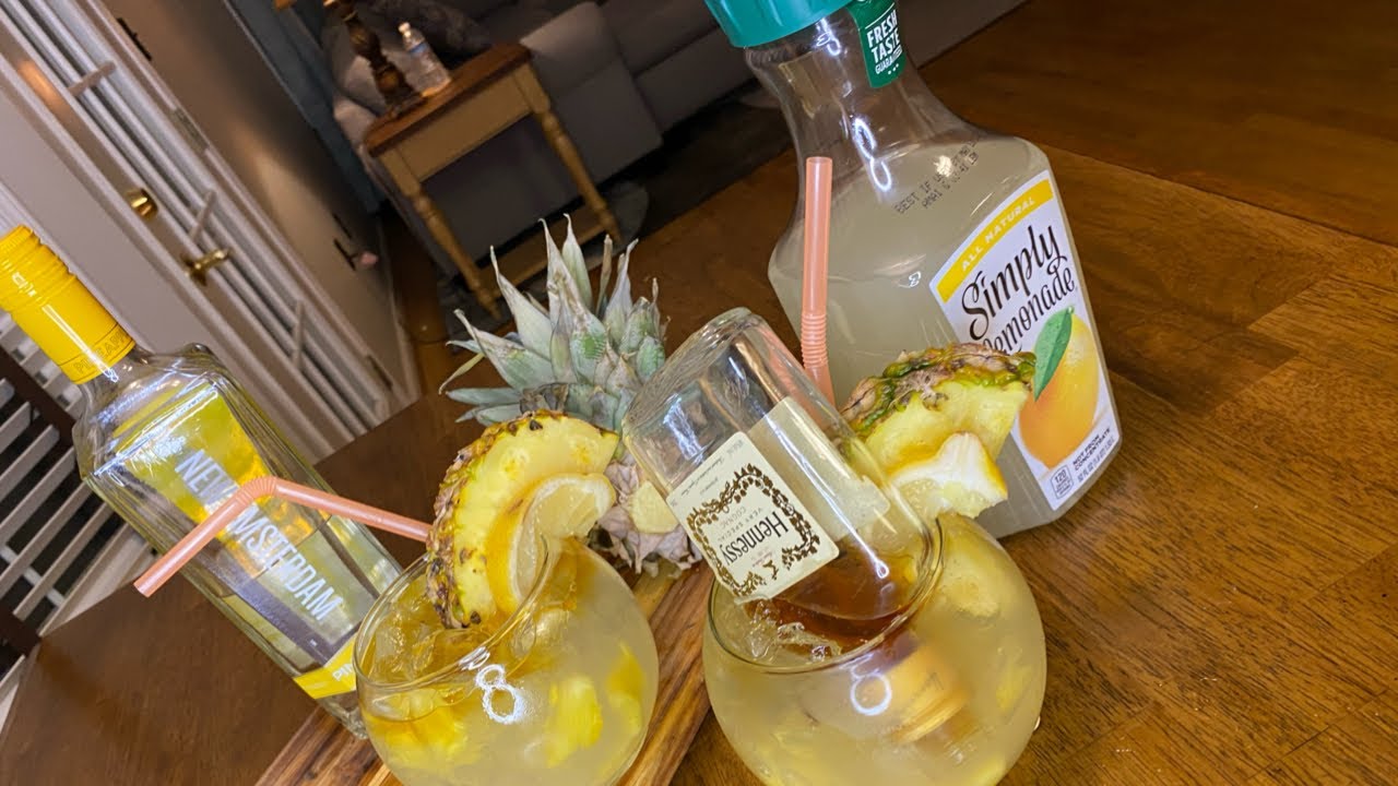 HOW TO | PINEAPPLE LEMONADE HENNESSY | DRINKS | NEWAMSTERDAM VODKA | FISHBOWL | COCKTAIL | TIK TOK