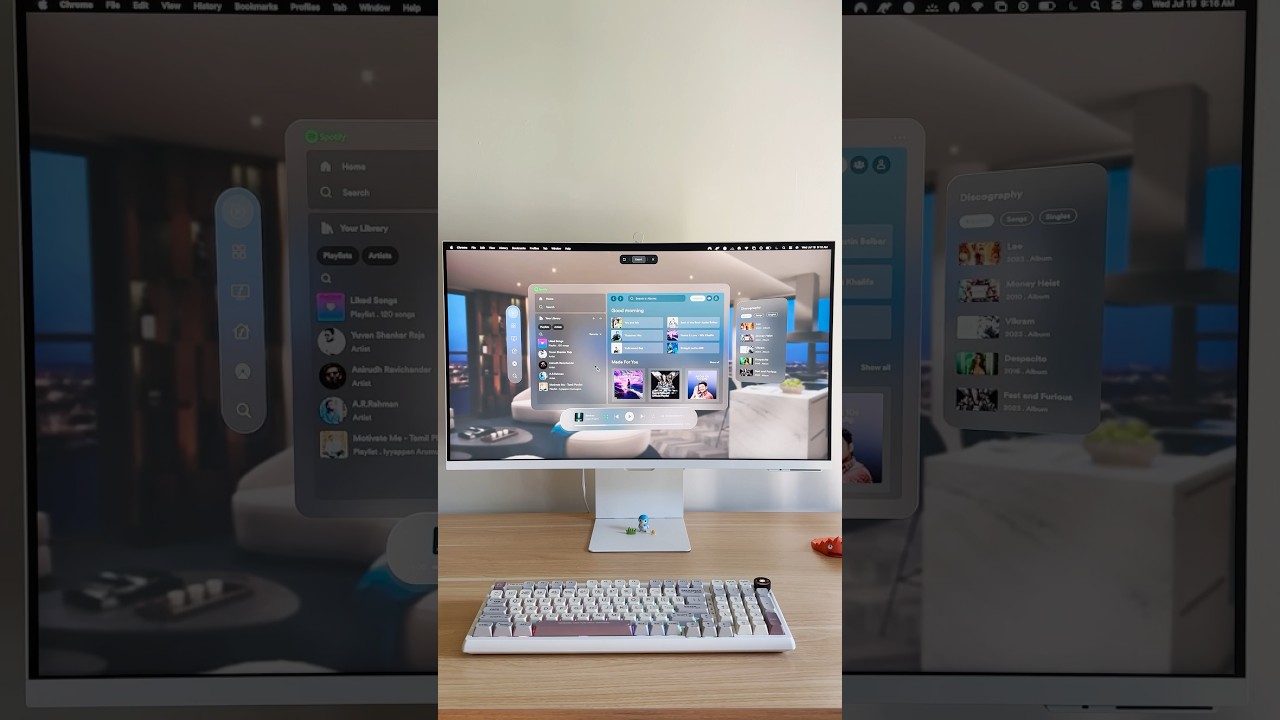 Spotify visionOS UI exploration by yyappanar #3d #apple #visionpro #visionOS #uiux #spline #uidesign