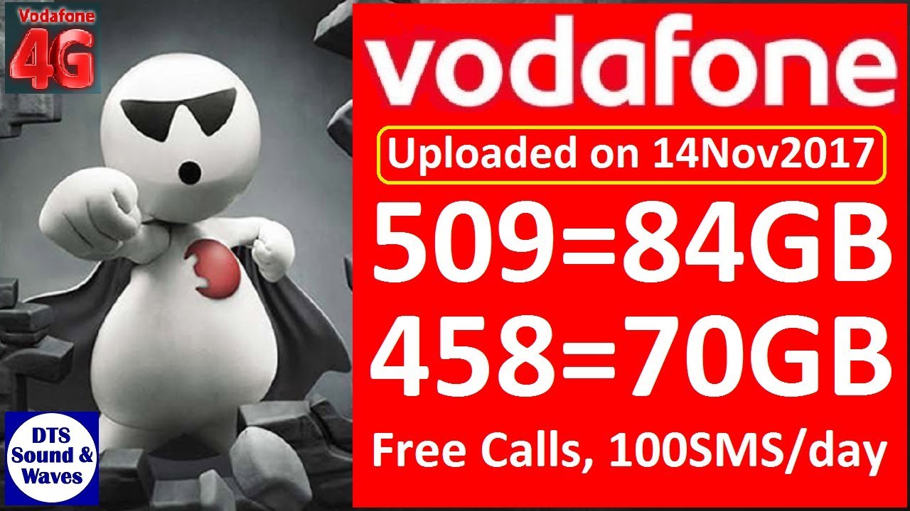 Vodafone New Plan 458 and 509 Details 70GB/84GB Data || DTS ||