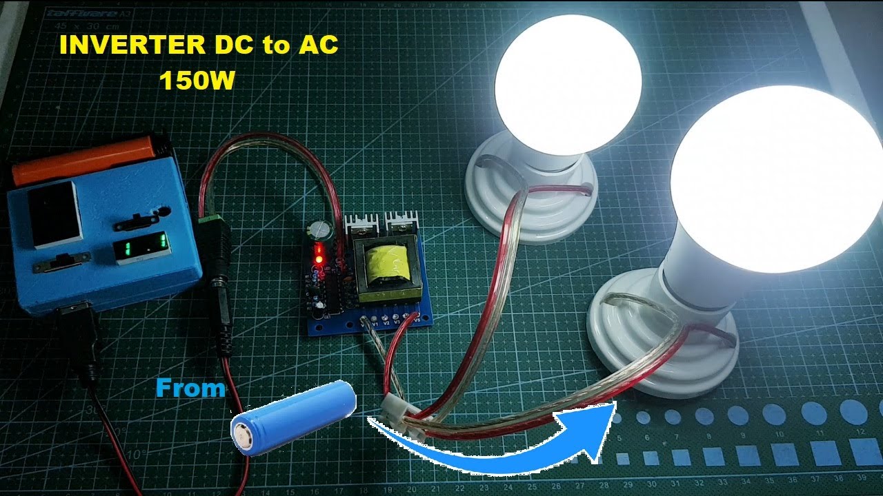 testing inverting DC to AC inverter 150W