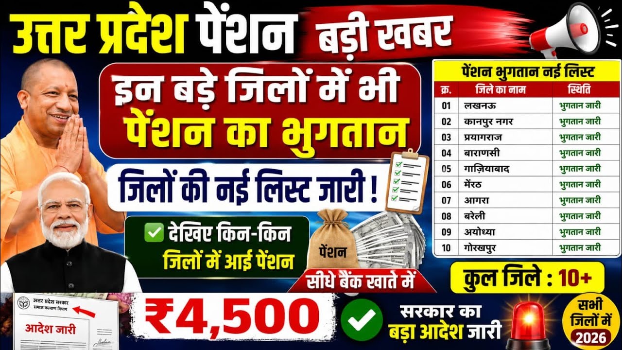 यूपी पेंशन लाभार्थियों की हुई मौज ही मौज | आ गया यूपी में पेंशन| Pension Letest News |