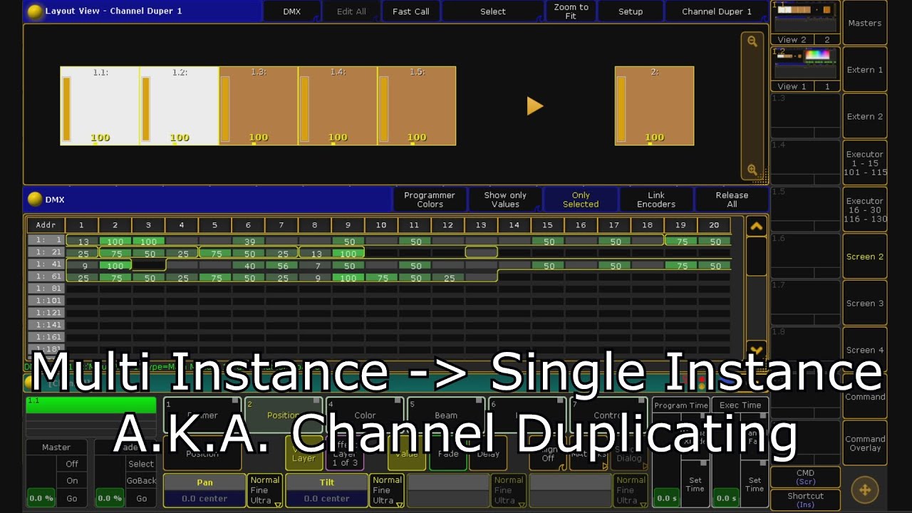 MA2 Multi instance fixtures to single instance - AKA Channel Duplication