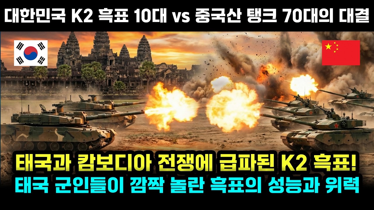 태국 캄보디아 전쟁에 나타난 K2흑표 전차 10대와 vs 중국 전차 70대의 대결 !