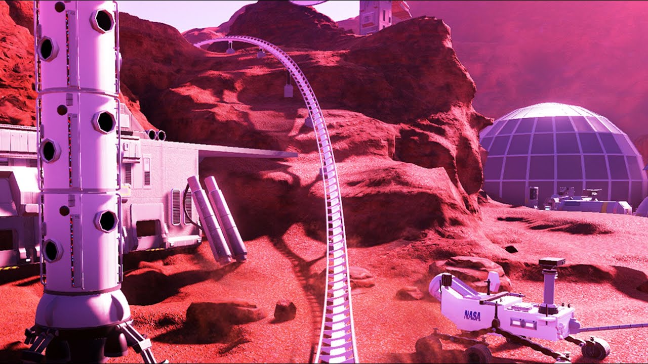 Ride a Futuristic Roller Coaster on MARS!! (POV)
