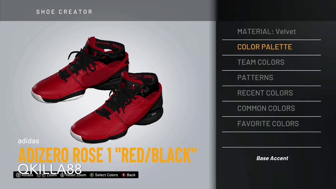 NBA 2k21 Shoe Creator | Adidas Adizero Rose 1 “Red/Black