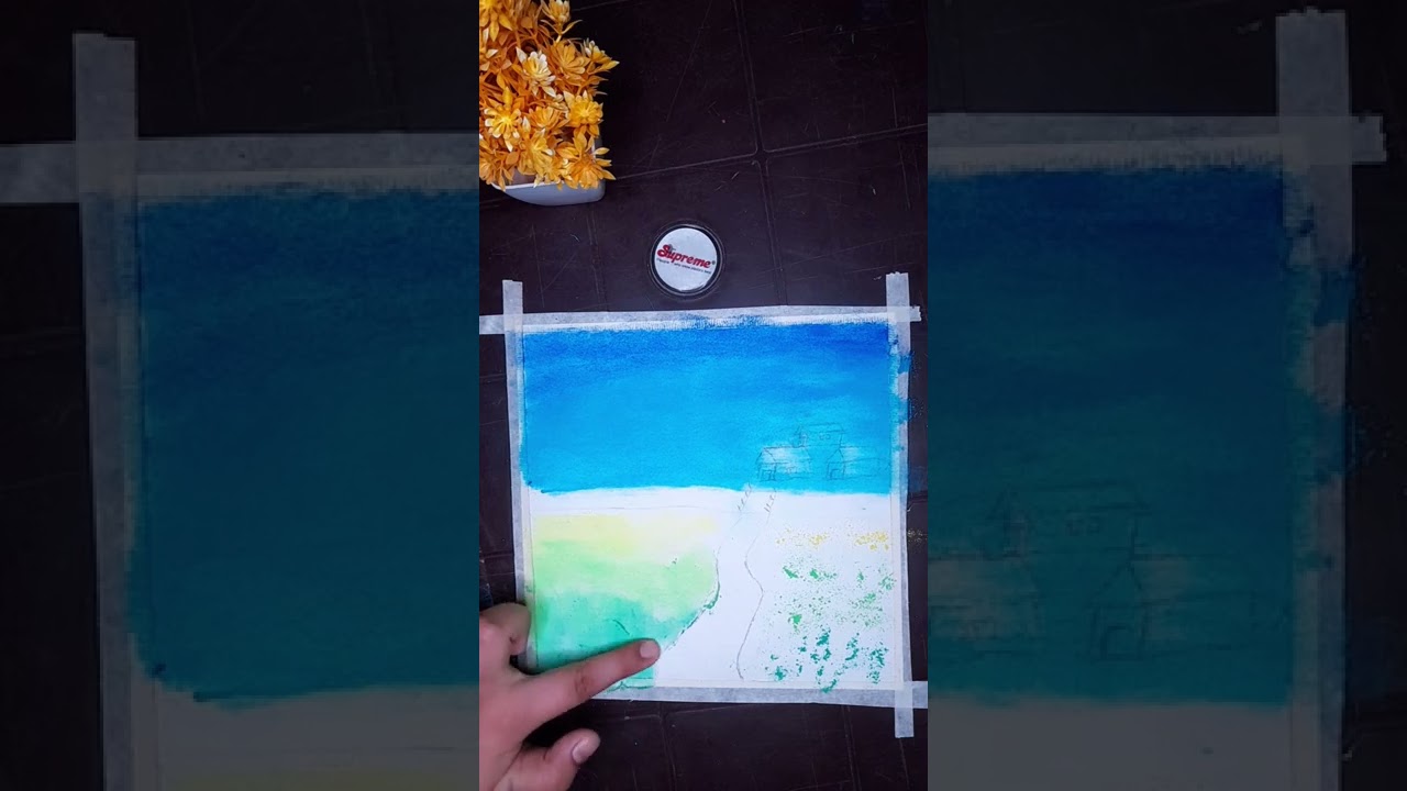 Draw a beautiful tree and grass with soft pastel colours |Art starter|
