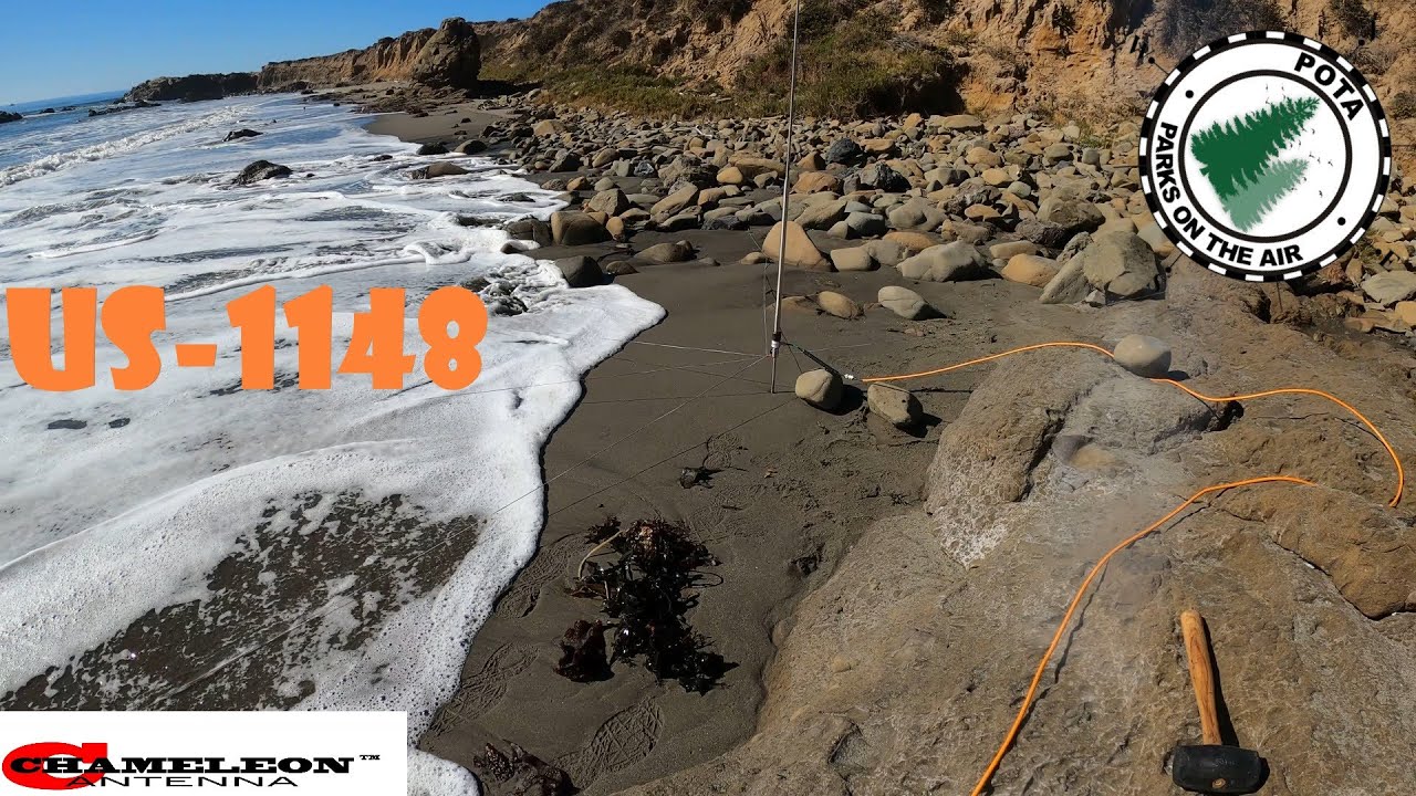 DON'T TRY THIS AT HOME! Saltwater HF Antenna w/ a Chameleon CHA SS25 in the Ocean for POTA US-1148