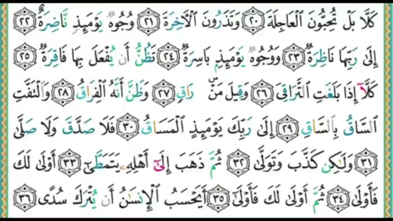 سورۃ القیامہ کی تلاوت 