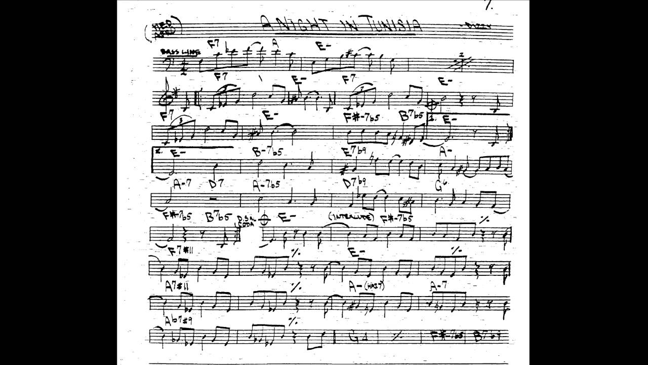 A Night in Tunisia Play along - Backing track (Bb key score trumpet/tenor sax/clarinet)