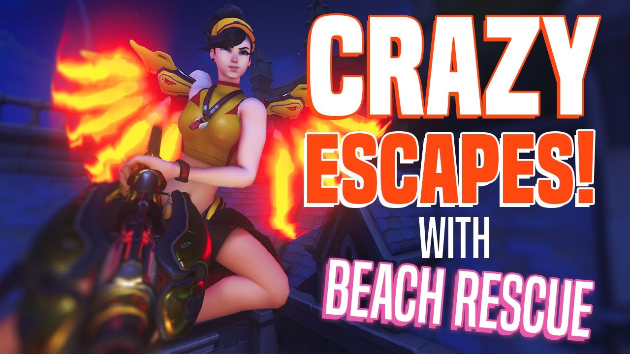 Beach Rescue Mercy & Some Great Escapes! 🏖️ - Overwatch 2 Mercy Gameplay