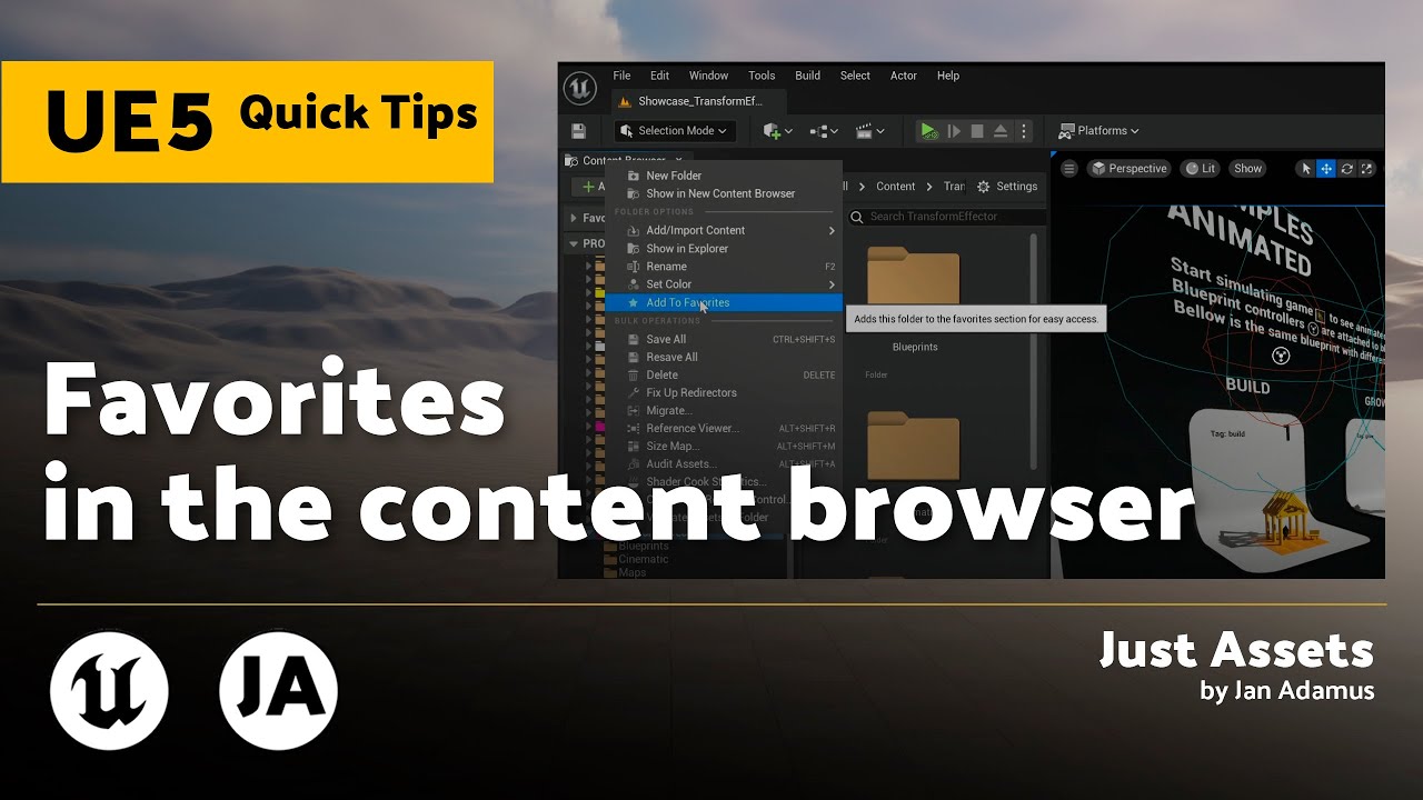 Unreal Engine 5 QuickTip | Favorites in the content browser