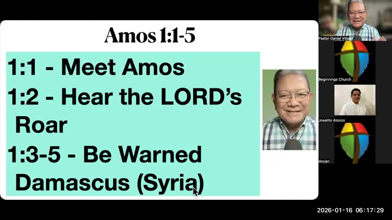 The LORD Roars - Amos 1:1-5 16Jan2026