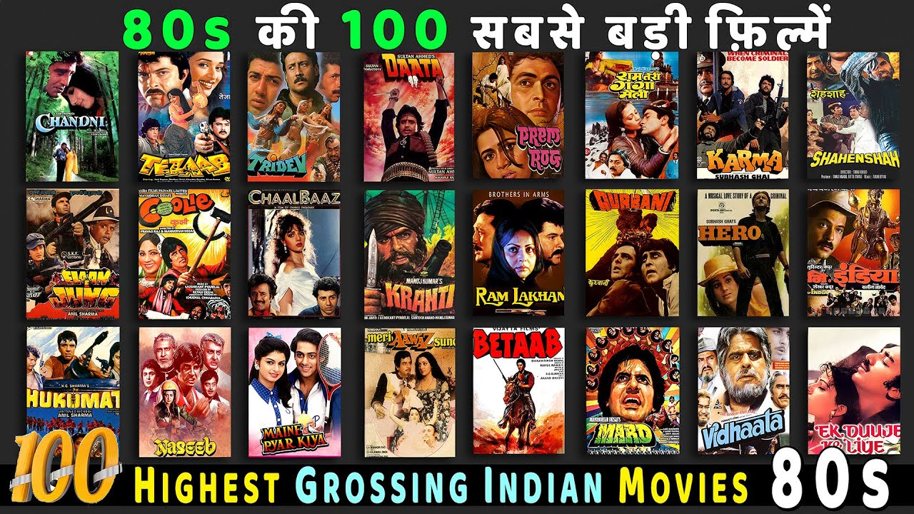 Top 100 Highest GROSSING Indian Movies of 80s | Bollywood's Hits of 80s | Hit or Flop 1980s-1989 🔥🤯