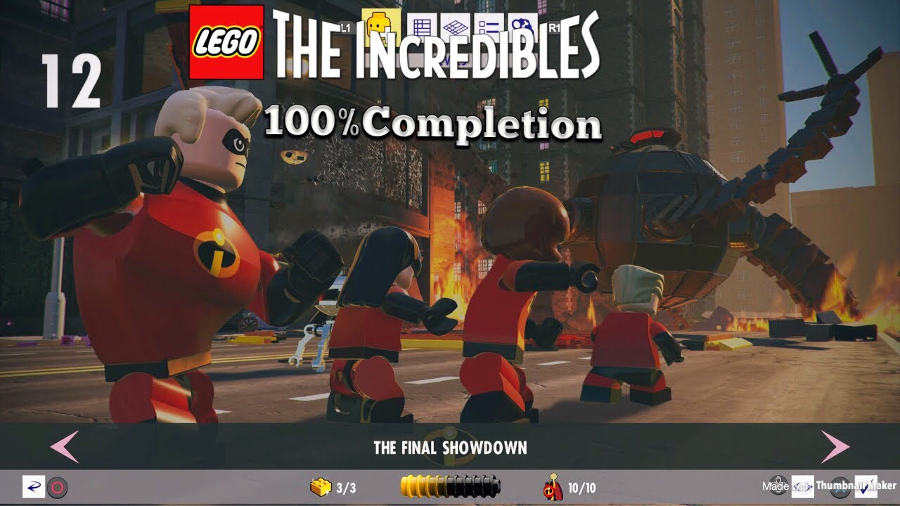 Lego increadibles- 100%Completion Chapter 12: The Final showDown rick dicker,Gamma jack