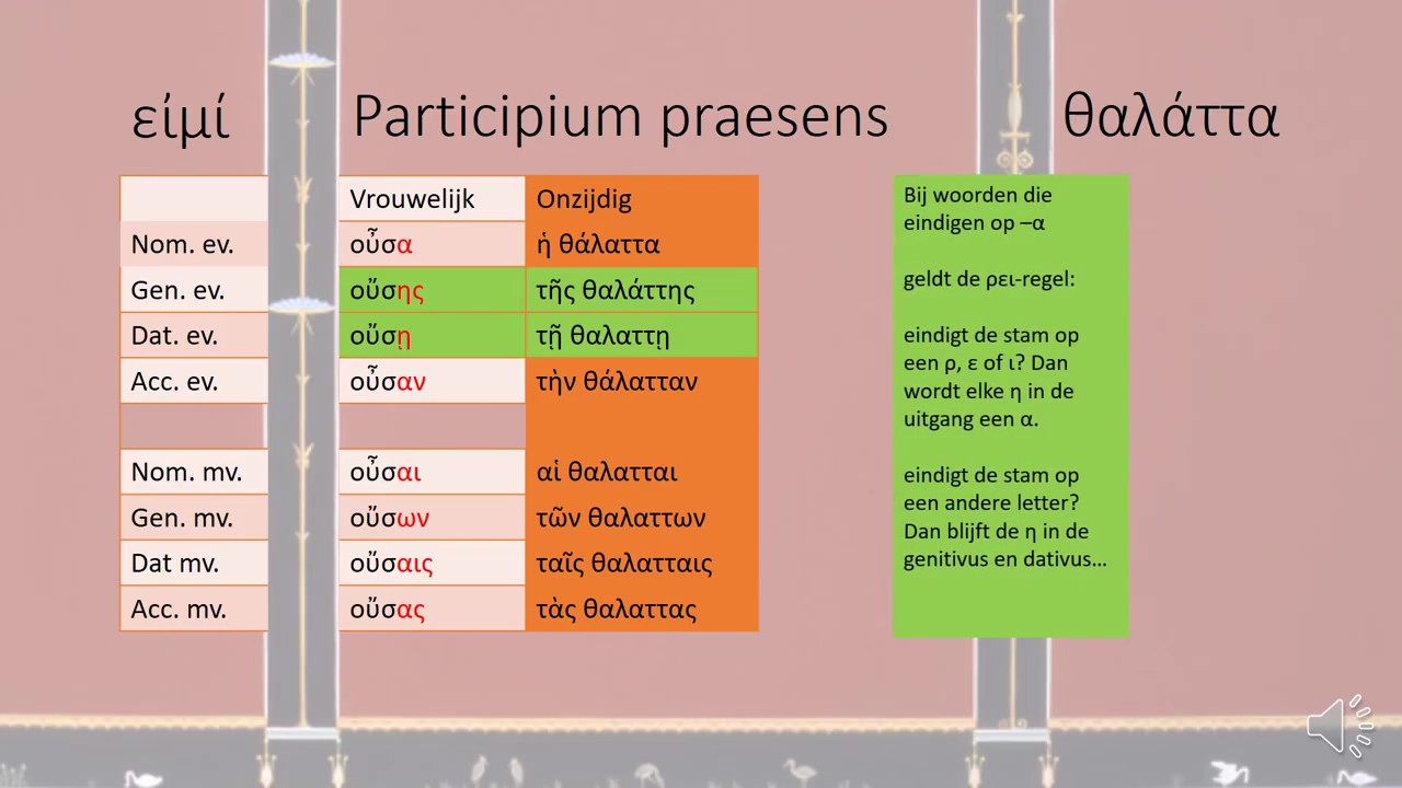 Het Griekse participium - vormen (Pallas les 17)