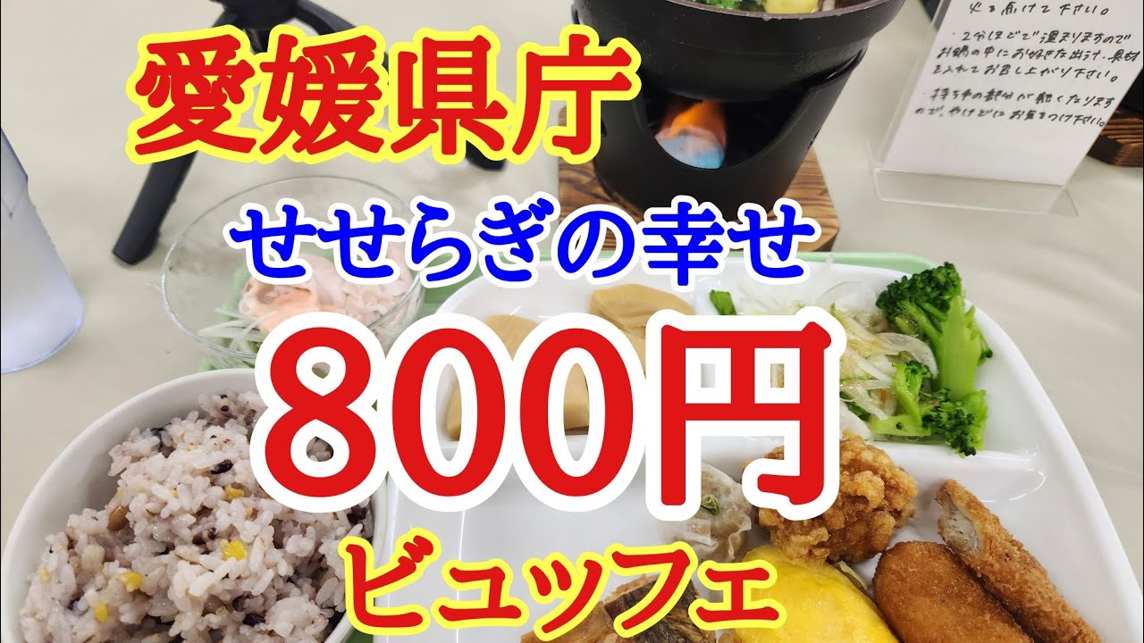 【愛媛県庁】休みの日に愛媛県庁のせせらぎの幸せに行ってきました。税込み８００円のバイキング形式で美味しくいただきました。