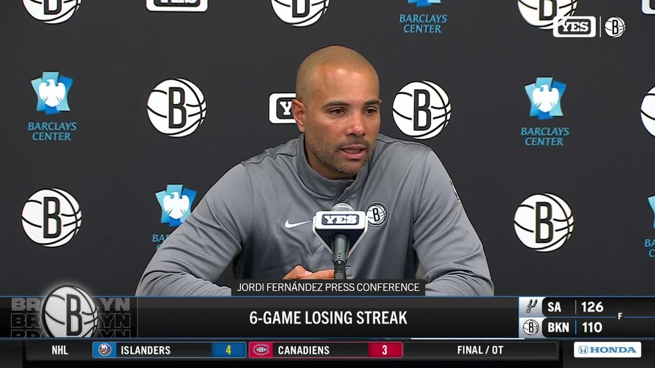 Head Coach Jordi Fernández after Nets fall to Spurs