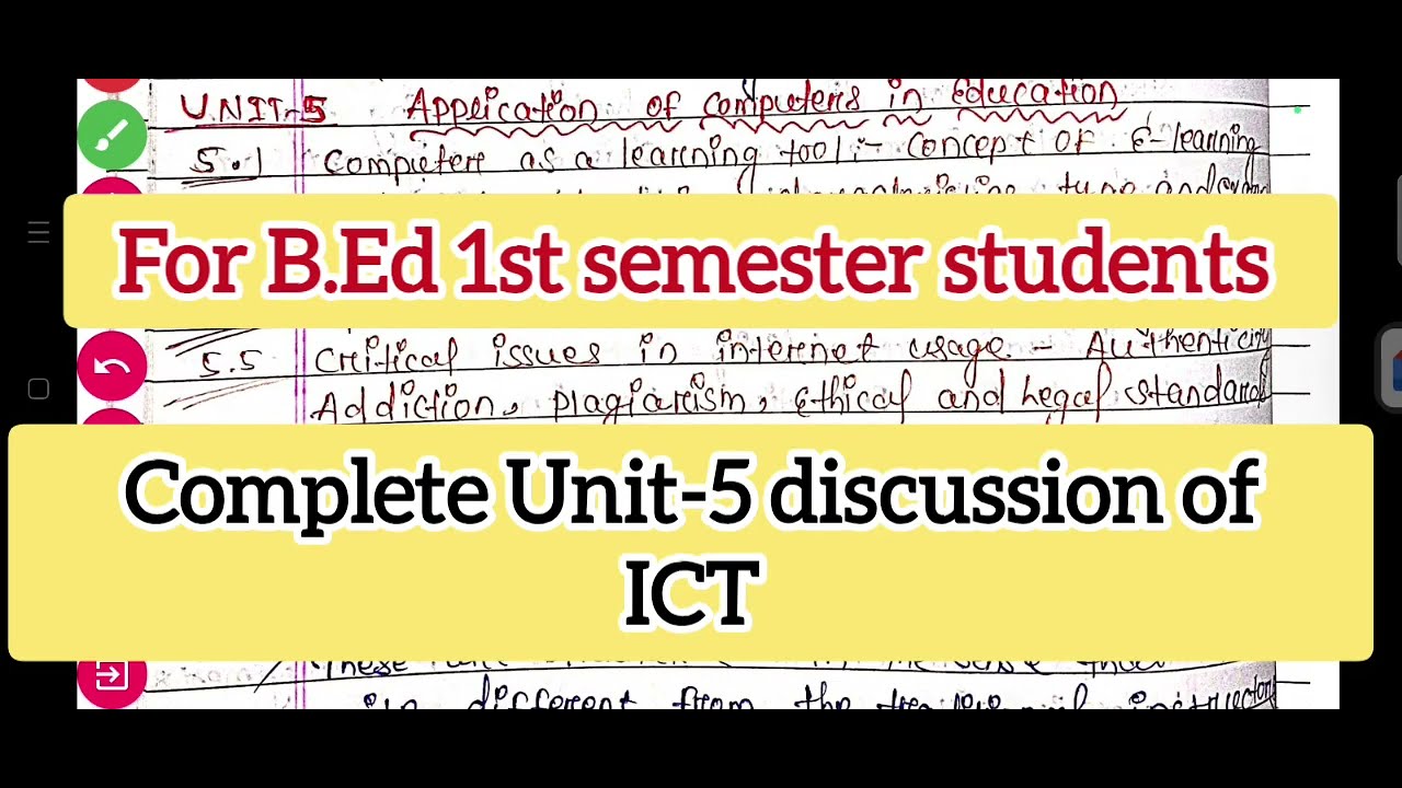 ICT: Unit -5 complete discussion on multiple topics 
