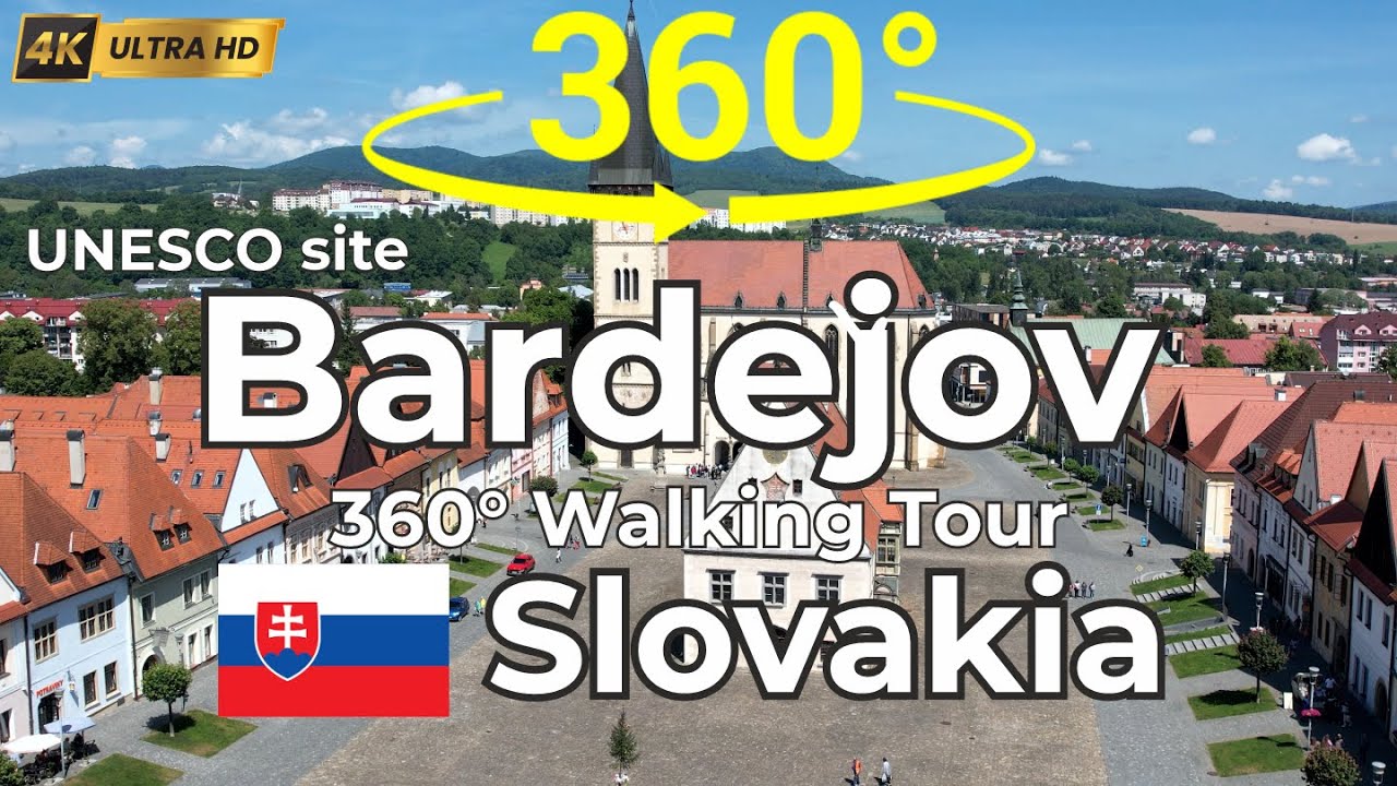 🇸🇰 Пешеходная экскурсия на 360&deg; по Бардейову, Словакия. Исследуйте этот объект ЮНЕСКО в 4K VR