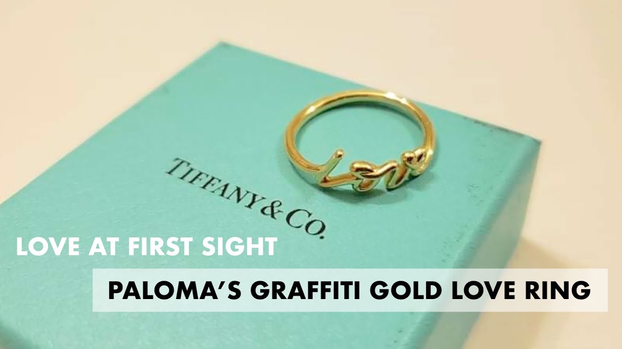 TIFFANY & CO. PALOMA'S GRAFFITI LOVE RING IN YELLOW GOLD UNBOXING