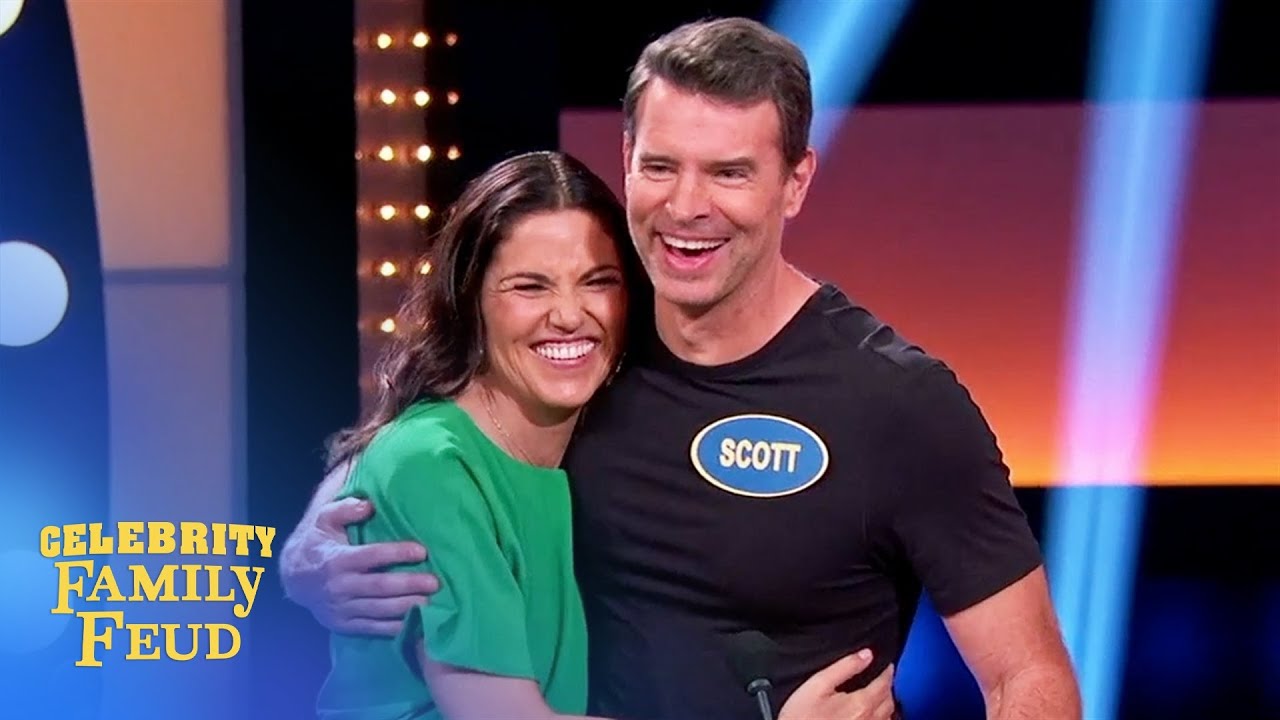 Marika and Scott's kissing secret... ain't a secret now! | Celebrity Family Feud