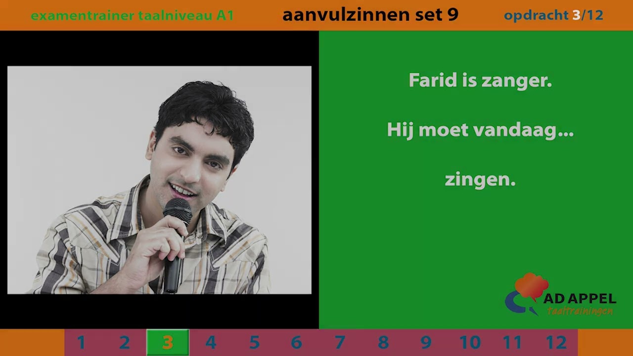 Inburgering A1 - examentrainer - Spreken - AANVULZINNEN Set 9