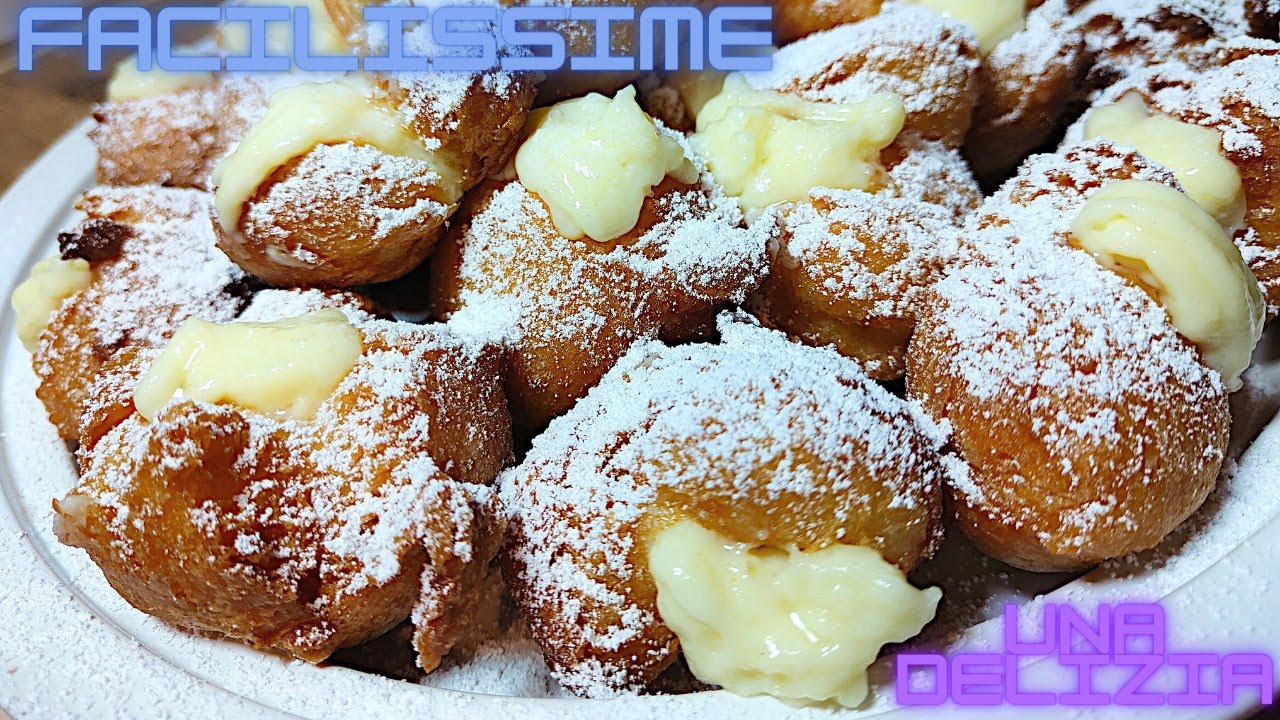 Come fare le FRITTELLE ripiene di crema - 🎉 OTTIME PER CARNEVALE 🎊