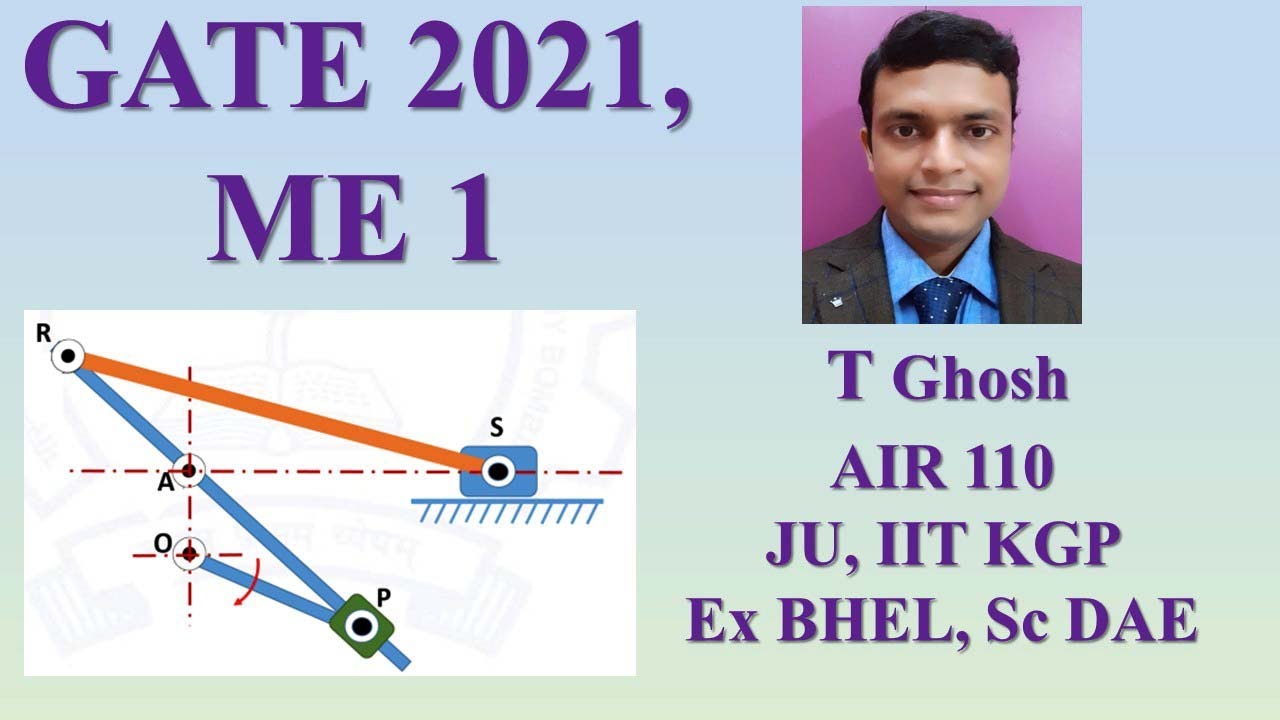 Whitworth quick-return mechanism, quick-return ratio, GATE 2021, ME1 Solution