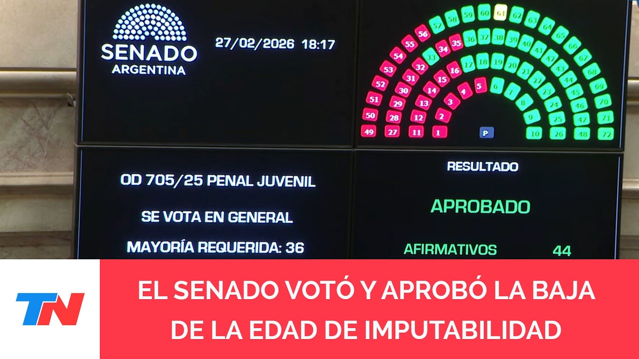 EL SENADO APROBÓ LA BAJA DE LA EDAD DE IMPUTABILIDAD