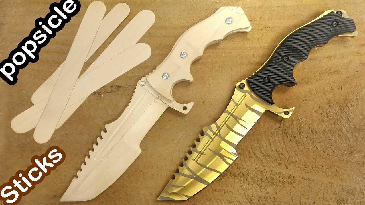 Как сделать резак ножа CSGO Huntsman из палочек фруктового мороженого