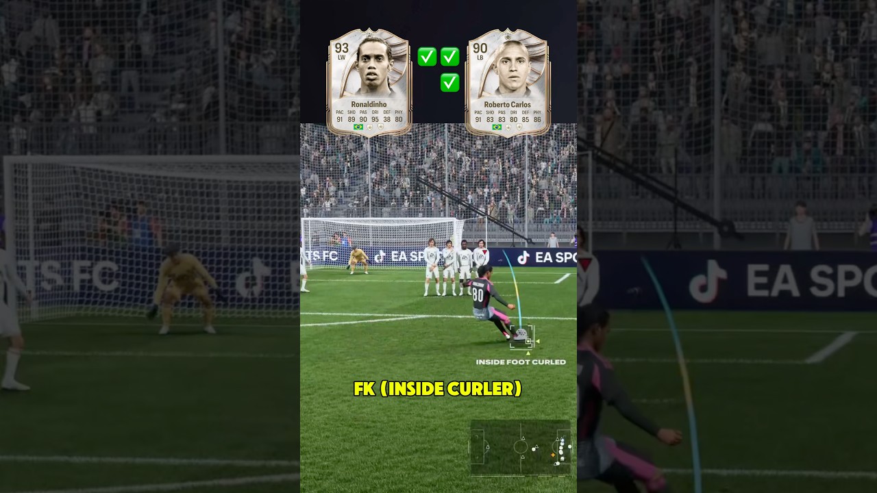 Ronaldinho Vs Roberto Carlos Free kicks  #ronaldinho #robertocarlos #fc26