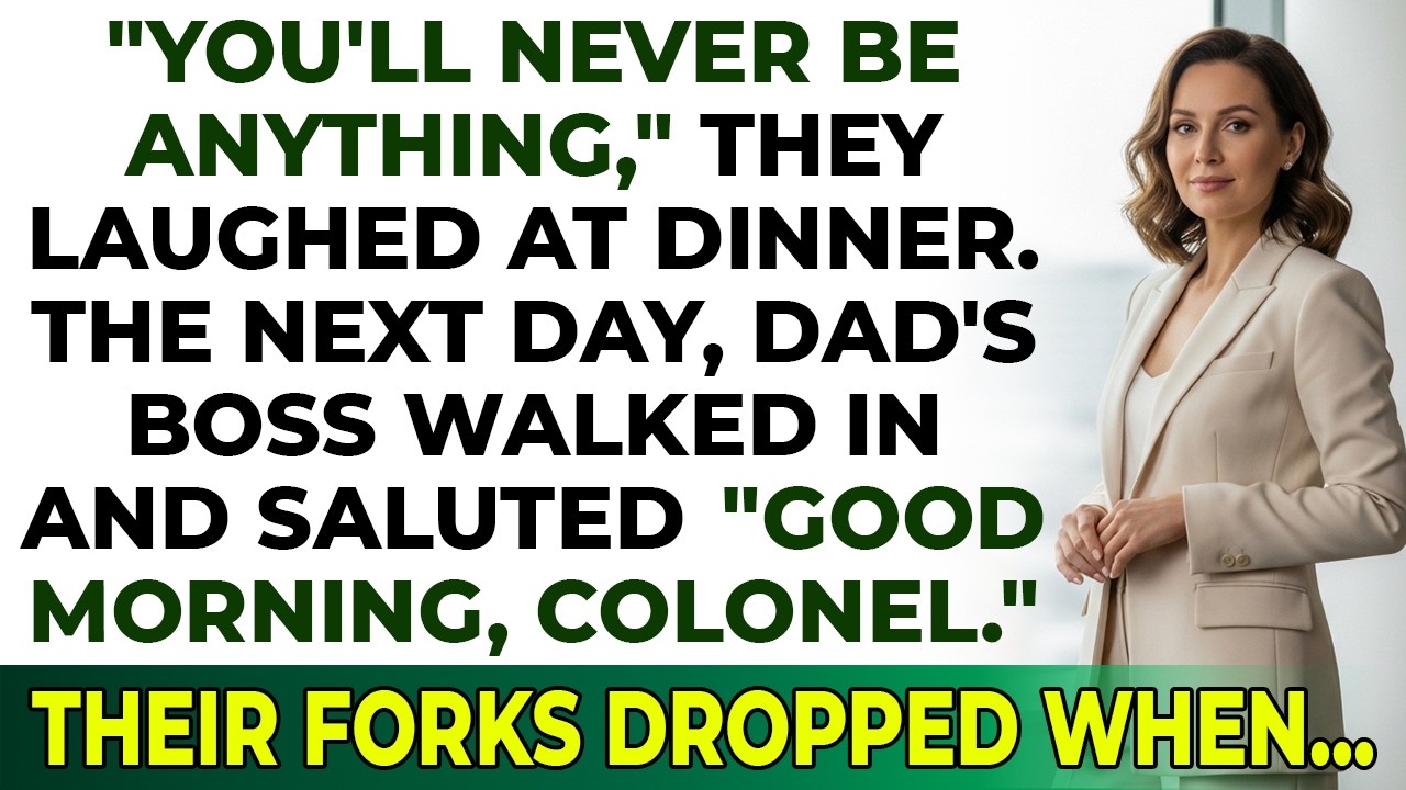 At Family Dinner They Said I Was Nothing—Then Dad's Boss Called Me 