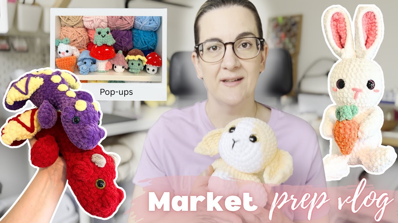 Cozy Market Prep 🌸Work with me 🐣 Weekly Vlog🧶 Crochet plushies 🎀Aussie handmade business✨Embroidery