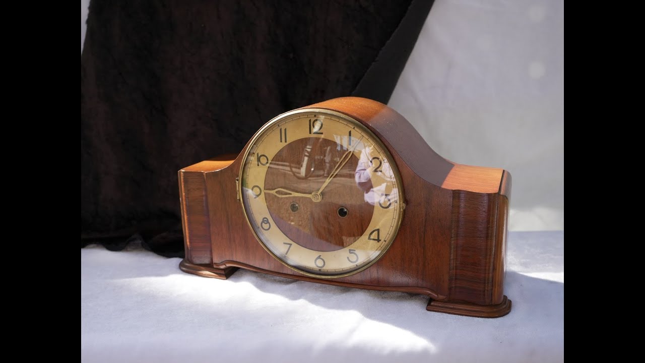 Antik Pendeluhr Kaminuhr Mauthe D'1940 / Antiguo Reloj Alemán de Péndulo Sonería 3 Varillas Mauthe