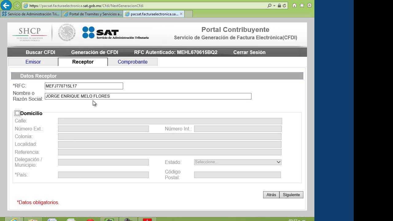 FACTURACION ELECTRONICA PAGINA DEL SAT