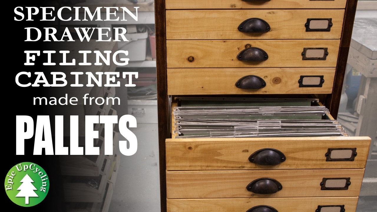 Specimen Drawer Filing Cabinet made out of Pallets.