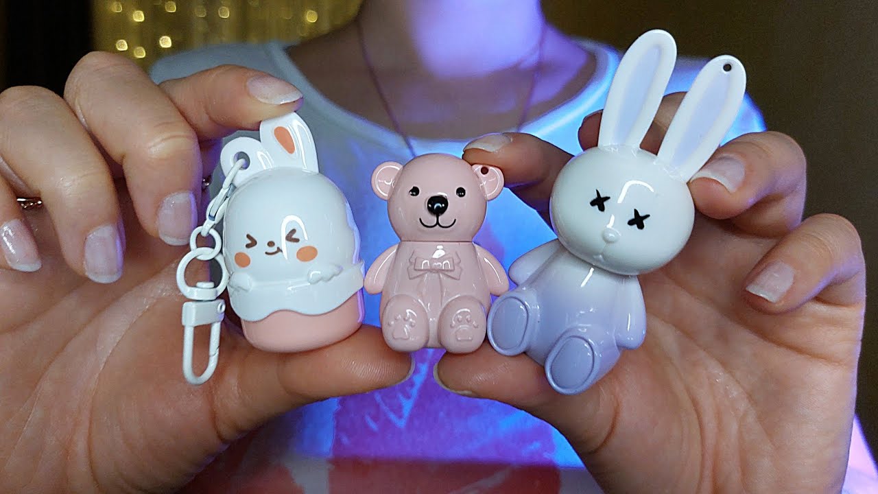 Relaxing lip makeup with the 🐰 cutest lip glosses  from my collection 💗 ASMR