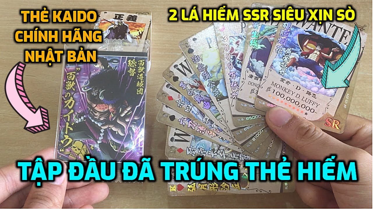 Lần Đầu Mở Thẻ Bài Và Bánh One Piece - Trúng Ngay KAIDO Và 2 Thẻ SSR Siêu Xịn Sò