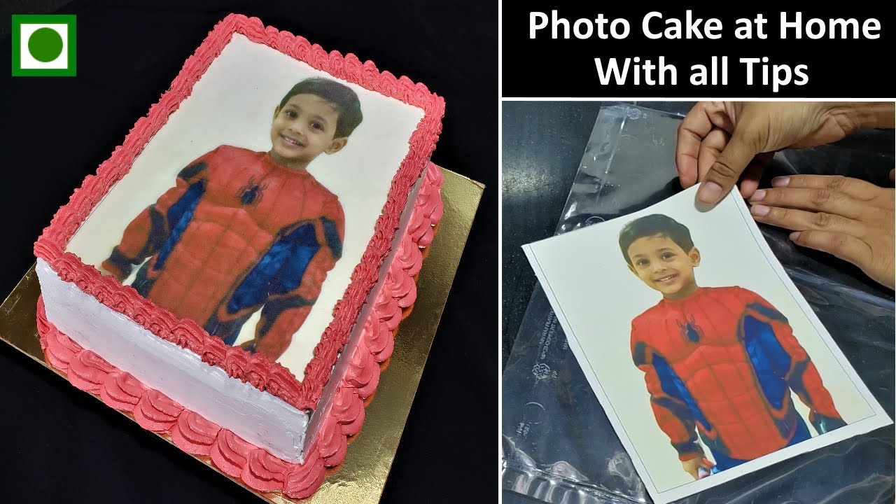 घर में १ किलो का फोटो केक बनाने का आसान तरीका | Easy Eggless Photo Cake Recipe with tips | Easy Cake